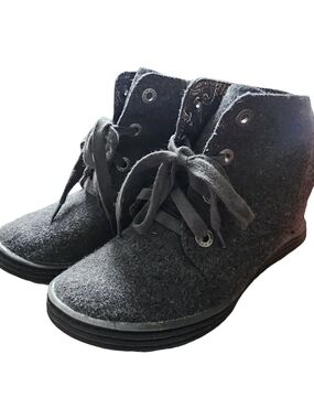 Blowfish Malibu Hidden Wedge Lace Up Ankle Boots Gray Size 7
